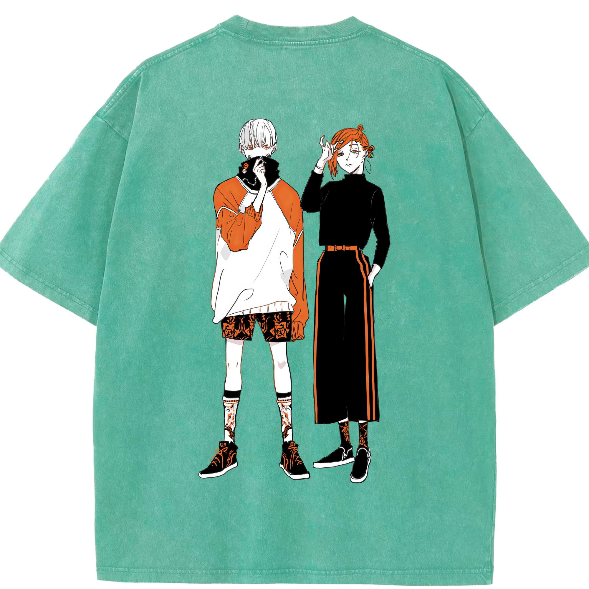 （画像用） 呪術廻戦 Jujutsu Kaisen 綿100% ヴィンテージ風 半袖Tシャツ（背面プリント）